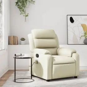 Vidaxl 721012202474 Massage Recliner Chair Cream Faux Leather
