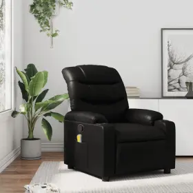 Vidaxl 721012220768 Massage Recliner Chair Black Faux Leather Metal Plywood Single