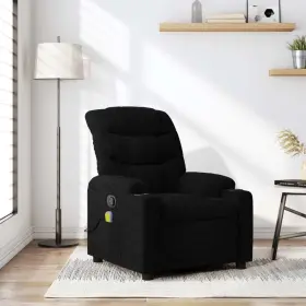 Vidaxl 721012221468 Massage Recliner Chair Black Fabric Metal Plywood Foam Pp Fiber