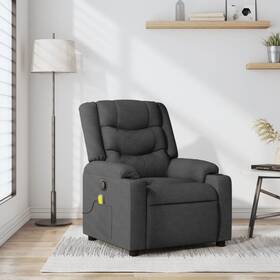 Vidaxl 721012370883 Massage Recliner Chair Dark Grey