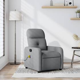 Vidaxl 721012371637 Massage Recliner Chair Light Grey
