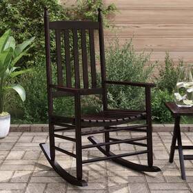 Vidaxl 721102642524 Rocking Chair Brown Solid Poplar Wood Standard
