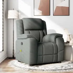 Vidaxl 721158337177 Massage Recliner Chair Dark Grey 100% Polyester Metal Plywood