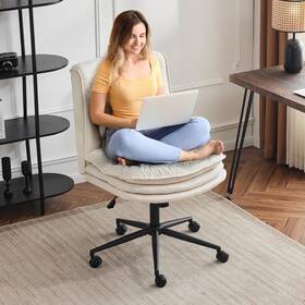 Vingli 313035671641 Cloud Criss Cross Legged Chair 18 Inch Back Armless Home Office Desk W Wheels