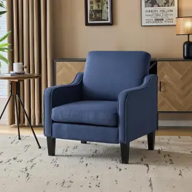 69fa2f76dd929b3e29dbfa74 Vingli Mid Century Modern Accent Chair Navy Blue Fabric Chairs For Living Room