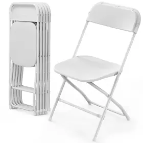 Fchairs375 Vingli Folding Chairs 6 Pack 350lb Capacity Portable White Plastic Indoor Seat