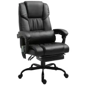 921-275v80bk Vinsetto 27.25 X 24 47.25 Black Pu Leather Reclining Height Adjustable 6-point Massage