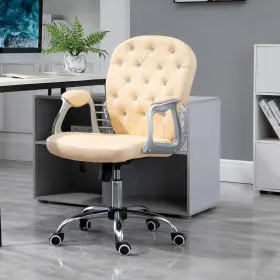 Us921-169v81bk0141 Vinsetto Vanity Office Chair Tufted Backrest Swivel Rolling Height Adjustable