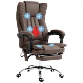 Us921-246v81cf0145 Vinsetto High Back Home Office Chair With 6 Point Massage Heat And Footrest Coffee