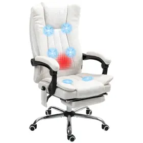 Us921-246v81wt0145 Vinsetto High Back Home Office Chair With 6 Point Massage Heat And Footrest White