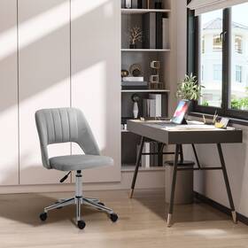 Vinsetto Us921-481v80cw0141 Upholstered Mid-back Home Office Desk Armless Computer Chair