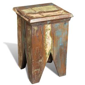 Vintage Stool Multicolor Reclaimed Solid Wood Compact 718475868415