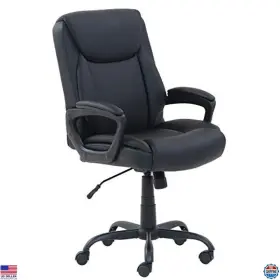 51206 Visit The Amazon Basics Store Mid-back Height Adjustable Office Chair Padded Armrest Black 26 Inch D X 23.75 W