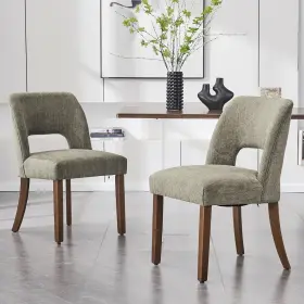 Vk-132-1 Vknow Wooden Dining Chairs Set Of 2 Modern Fabric Upholstered Room Chair Ki