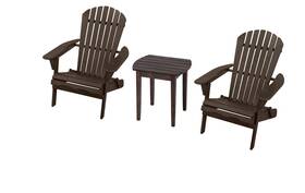 W Home 880760503849 Adirondack Chair Bristro Set Standard Dark Brown