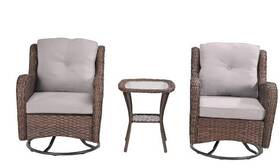 W Home Ne2126 Lounge Chair Dual Tone Brown Fabric Grey