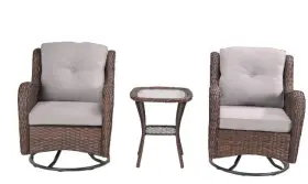 Ne2126 W Home Lounge Chair Dual Tone Brown Fabric Grey