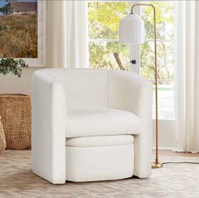 Wade Logan 799793686415 Braedin Upholstered Accent Chair And Storable Ottoman No Assembly Requ