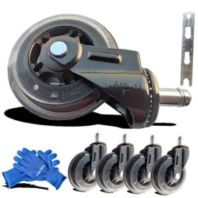 Waketek-occ240325-1 Waketek Premium Office Chair Wheels Replacement With Removal Tools These Flexible And