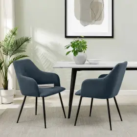 Walker Edison 840298340408 Park 2-piece Upholstered Dining Arm Chair 2pc