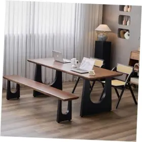 Wangbochuan 758077760869 Wooden Executive Office Desk Computer Table Multi-sized 55.12in Walnut Color
