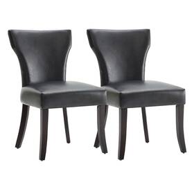Watson & Whitely 3a49fnchar2004blk02 Upholstered Kitchen And Dining Room Chairs With Low Back Faux Leather C