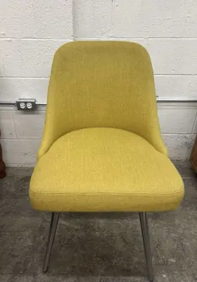 Ca-38439 West Elm Yellow Upholstered Accent Chair Metal Legs Ca 38439