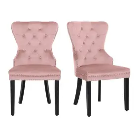X37.75 Westinfurniture 612789891177 Dining Chair 25.75 Inch X21.25 Pink Tufted Velvet Set Of 2