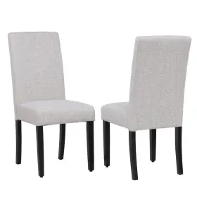 Id303-dt-lgy-2 Westinfurniture Dining Chair 38.6 Inch High Back Solid Wood Frame Fabric Light Gray