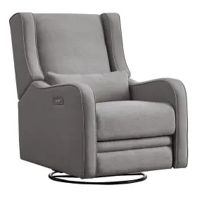 El-gl-4215rp-har-pwr Westwood Design Elsa Fabric Power Swivel Glider And Recliner In Harbor Gray