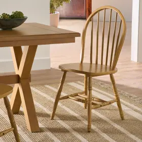 Bh3325004710005 Whalen Limited Autumn Lane Windsor Solid Wood Dining Chairs Light Honey Finish Set Of 2