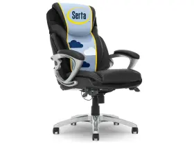 43807 White Serta Bryce Ergonomic Leather Executive Chair Swivel Grey Black Cream