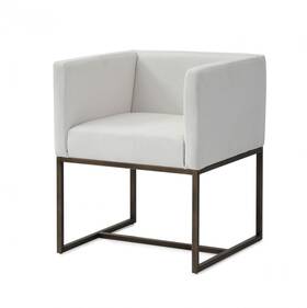 White Antique Velvet Brass Dining Chair 606114579175
