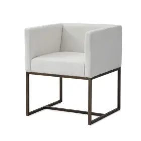 White Antique Velvet Brass Dining Chair 606114579175