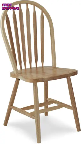 Whitewood Industries 445056823846 Ic International Concepts Windsor Solid Wood Arrowback Chair In Natural Freeship