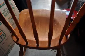 637jd Windsor Wndsor Chair Solid Wood Signed On Bottom With Chalk 637 J.d. Over 34 36 Inch Tall