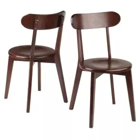 Winsome 021713942098 2pc Pauline Chair Set Walnut - Mid-century Modern Wood Frame