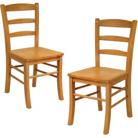 34232 Winsome Wood Ladder Back Chair Light Oak 2 Pieces Furniture