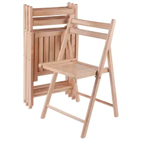 Winsome 706001226868 Robin 4-pc Folding Chair Set - Parent Natural Finish Of 4 Wood