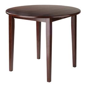 Winsome 94436 Clayton Round Double Drop Leaf Dining 35.98x35.98x29.13 Walnut