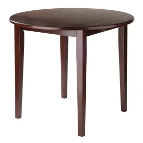 94436 Winsome Clayton Round Double Drop Leaf Dining 35.98x35.98x29.13 Walnut