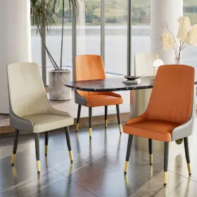 0de20234914 Wisfor 2pcs Faux Leather Dining Chairs High Back Thick Seat Kitchen Room