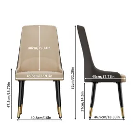 Zxc852we913 Wisfor Dining Chairs Set Of 2 Leather Padded Seat With Flat Back For Kitchen Restaurant