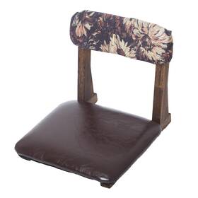 Woenika Mchair-001 Japanese Floor Meditation Chair With Back Support Tatami Seat Brown