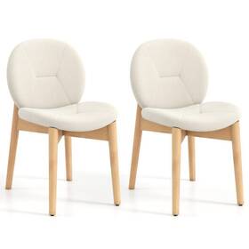 Wooden Dining Chairs Set 197867052843 Of 2 With Rubber Wood Legs-white - Color White