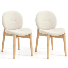 Wooden Dining Chairs Set 197867052843 Of 2 With Rubber Wood Legs-white - Color White