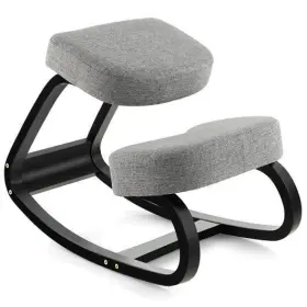 Wooden Ergonomic Backless Rocking Kneeling Chair Padded Cushion- 473513464890 With Cushion-gray - Colo
