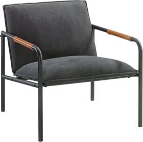 Woodworking 705353073465 Boulevard Cafe Metal Lounge Chair Charcoal Gray Finish