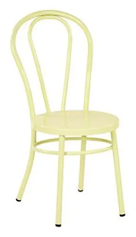 Work Smart/osp Designs 090234188223 Odessa Metal Dining Chair With Backrest 2 Pack Pastel Lemon
