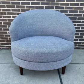 25165784 World Market Over Sized Extra Wide Barrel Style Living Room Chair
